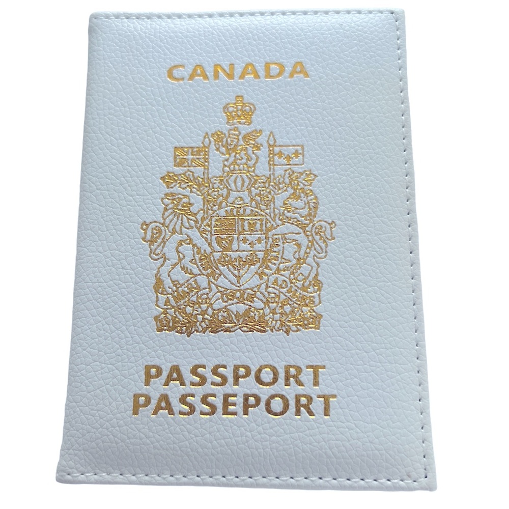 🆕 Canada Passport Case (White with Gold Design)